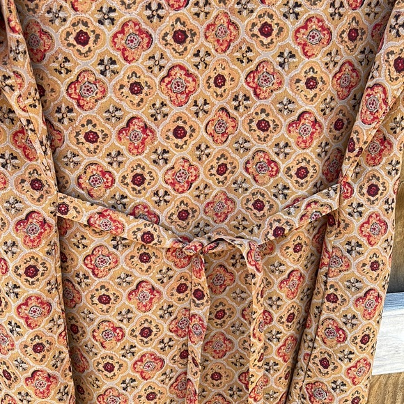 Vintage Orvis Geometric Pattern Button Up Belted Shirt Dress - Picture 4 of 6